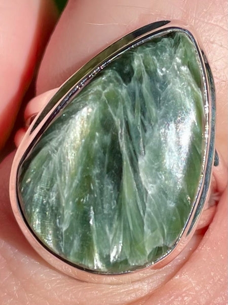 Green Seraphinite Ring Size 7 - Morganna’s Treasures 