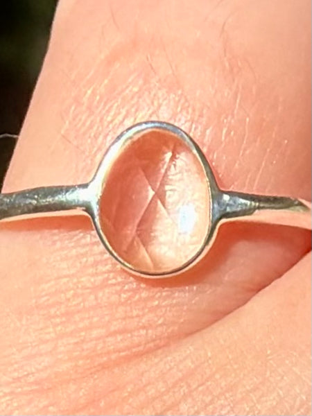 Faceted Clear Quartz Ring Size 9