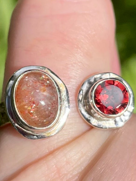 Sunstone and Garnet Ring Size 9 - Morganna’s Treasures 
