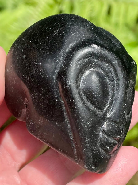 Black Obsidian Carved Alien Skulls - Morganna’s Treasures