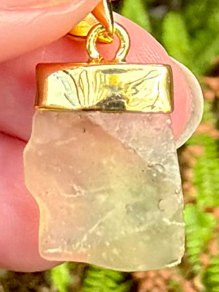18K Gold Plated Libyan Desert Glass Pendant - Morganna’s Treasures