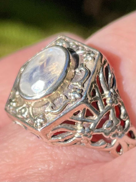 Beautiful Rainbow Moonstone Ring Size 8 - Morganna’s Treasures