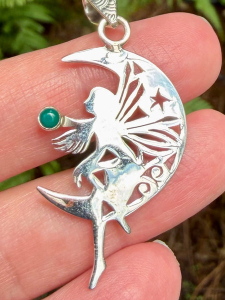 Green Onyx Fairy Pendant