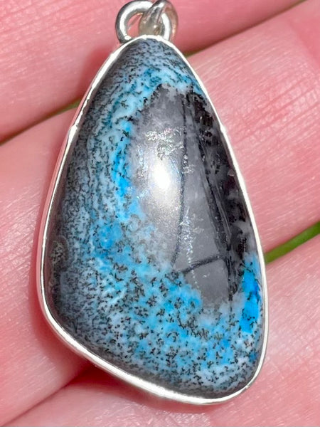 Blue Dendritic Opal Pendant - Morganna’s Treasures