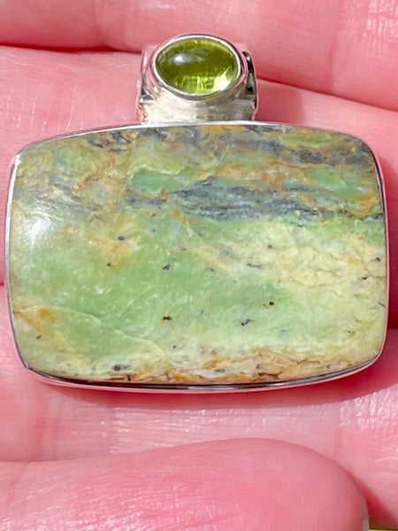 Chrome Chalcedony and Peridot Pendant - Morganna’s Treasures