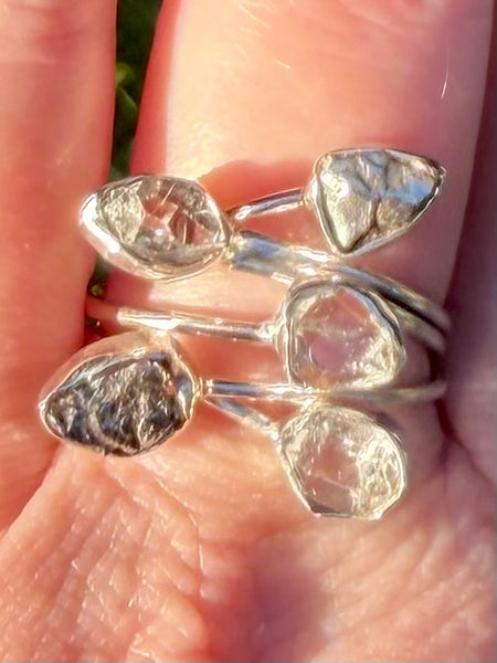Herkimer Diamond and Meteorite Ring Size 8.5 - Morganna’s Treasures