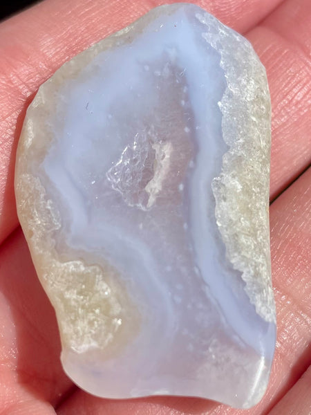 Blue Lace Agate Palm Stone from Africa - Morganna’s Treasures