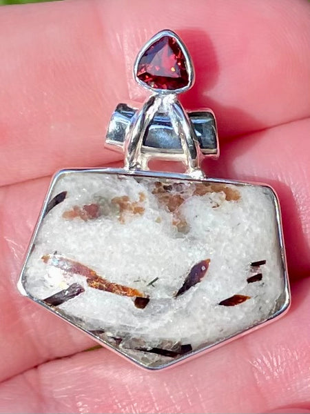 Astrophyllite and Garnet Pendant