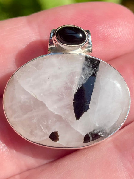 Tourmanilated Quartz and Black Onyx Pendant - Morganna’s Treasures 