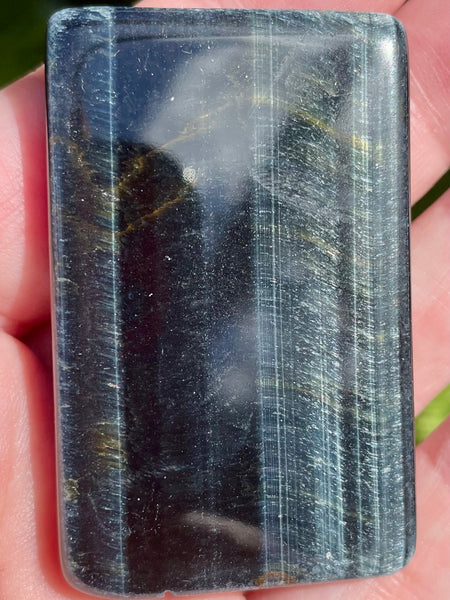 Blue Tigers Eye (Hawks Eye) Palm Stone from Africa - Morganna’s Treasures