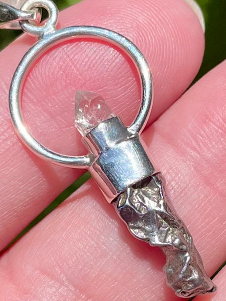 Herkimer Diamond and Meteorite Campo del Cielo Pendant - Morganna’s Treasures 