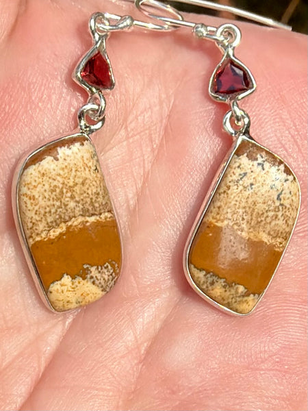 Picture Jasper and Garnet Earrings - Morganna’s Treasures