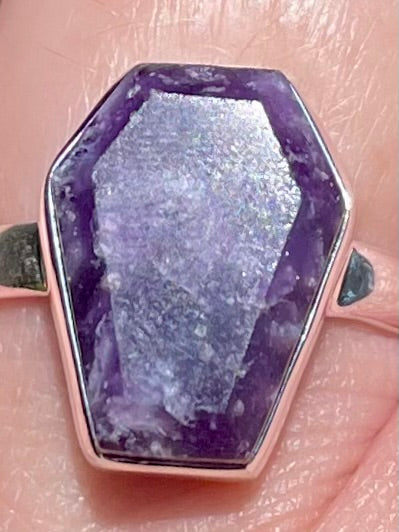 Lepidolite Coffin Ring Size 8 - Morganna’s Treasures