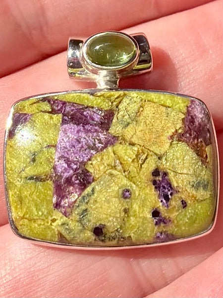 Atlantisite and Peridot Pendant