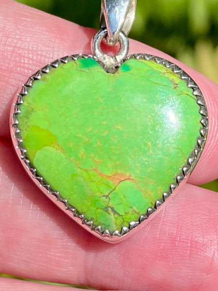 Green Mohave Turquoise Heart Pendant - Morganna’s Treasures 