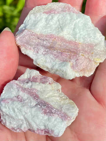 Rough Pink Tourmaline Palm Stone - Morganna’s Treasures 