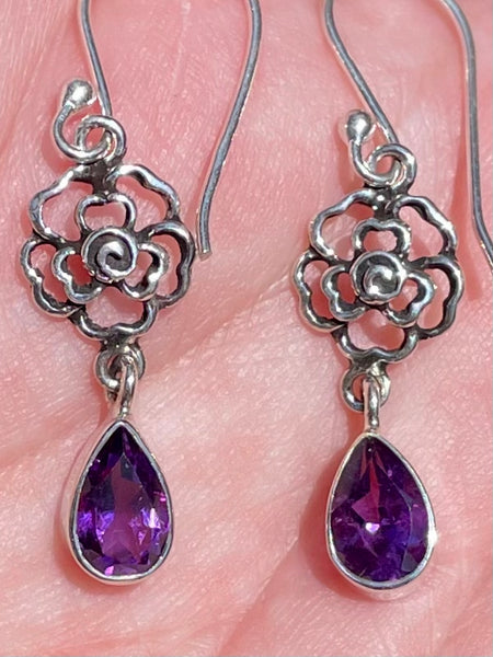 Purple Amethyst Rose Earrings - Morganna’s Treasures 