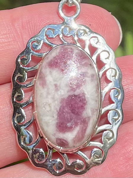 Pink Tourmaline in Quartz Pendant - Morganna’s Treasures 