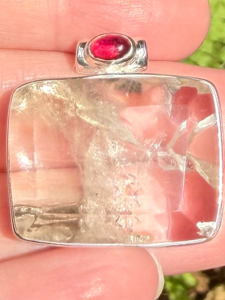 Rare Manifestation Quartz and Garnet Pendant