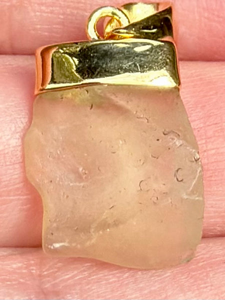 18K Gold Plated Libyan Desert Glass Pendant - Morganna’s Treasures
