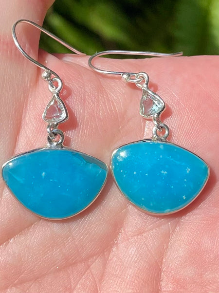 Smithsonite and Blue Topaz Earrings - Morganna’s Treasures 