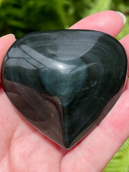 Rainbow Obsidian Heart Palm Stone - Morganna’s Treasures 