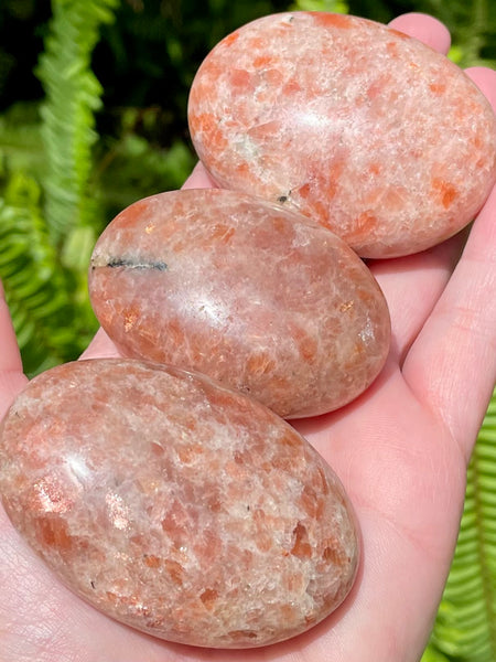 Medium Sunstone Palm Stones - Morganna’s Treasures 