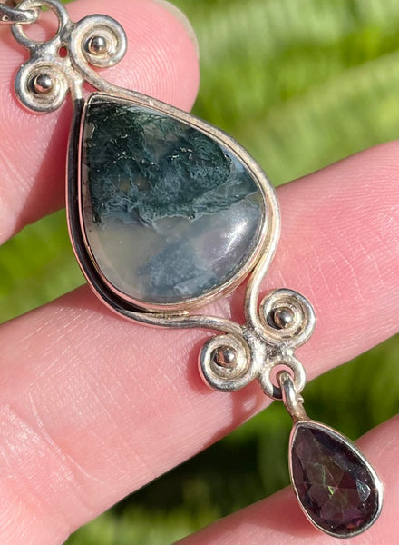 Moss Agate and Mystic Topaz Pendant - Morganna’s Treasures 