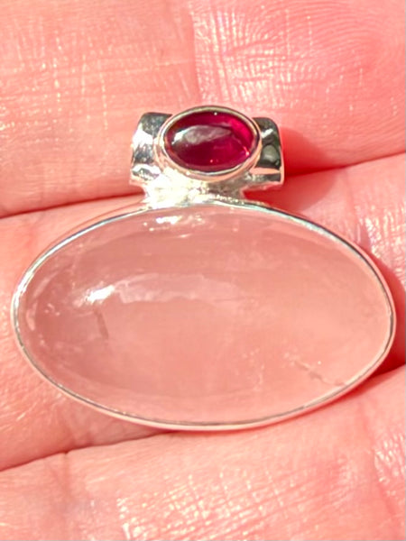 Rose Quartz and Garnet Pendant - Morganna’s Treasures
