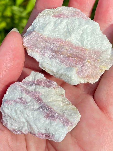 Rough Pink Tourmaline Palm Stone - Morganna’s Treasures 