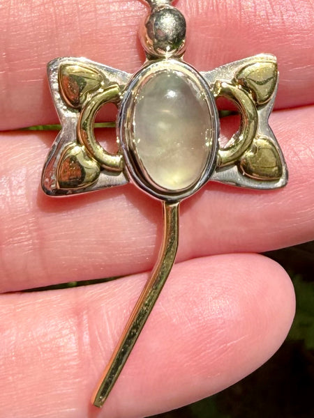 Prehnite Dragonfly Pendant