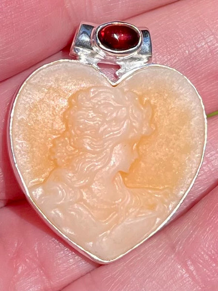 Cameo and Garnet Pendant