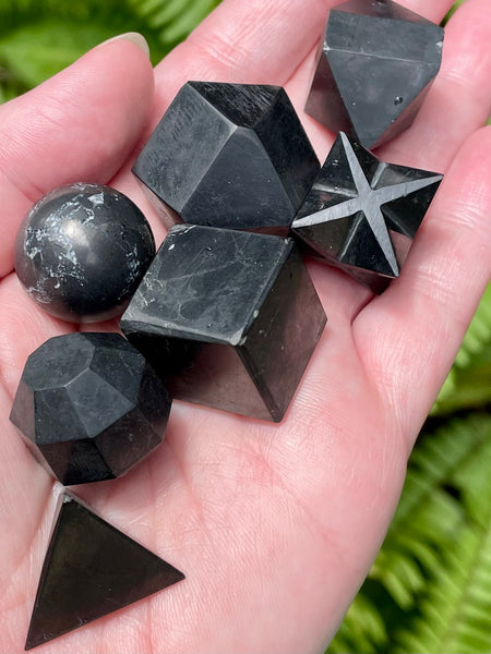 Shungite Sacred Geometry Crystal Set - Morganna’s Treasures