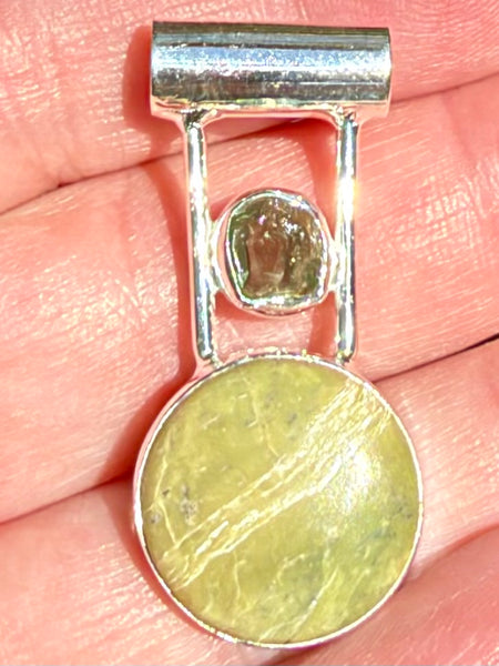 Imperial Opal and Green Apatite Pendant