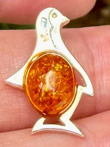 Baltic Amber Penguin Pendant