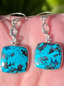 Boulder Chrysocolla and Blue Topaz Earring - Morganna’s Treasures 
