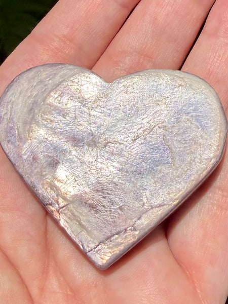 Purple Mica Heart Palm Stone - Morganna’s Treasures