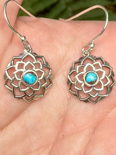 Blue Copper Turquoise Earrings