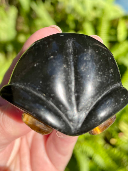 Small Black Obsidian and Tigers Eye Alien - Morganna’s Treasures