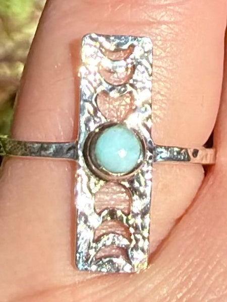 Larimar Phases of the Moon Ring Size 7.5