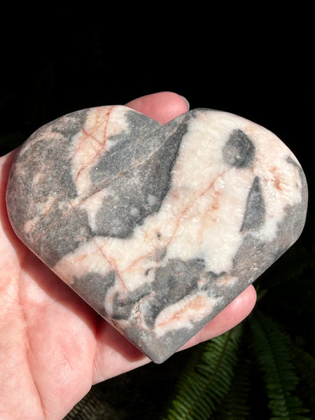 Large Zebra Jasper Carved Heart