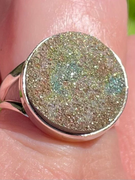 Rainbow Pyrite Druzy Ring Size 8 - Morganna’s Treasures 