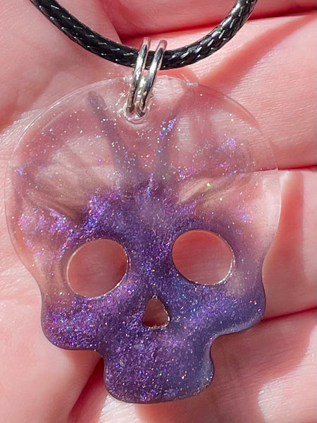 Sparkly Resin Skull Necklace - Morganna’s Treasures