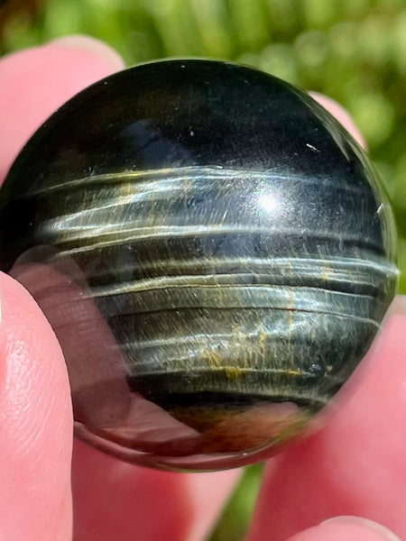 Blue Tigers Eye (Hawk’s Eye) Sphere - Morganna’s Treasures 