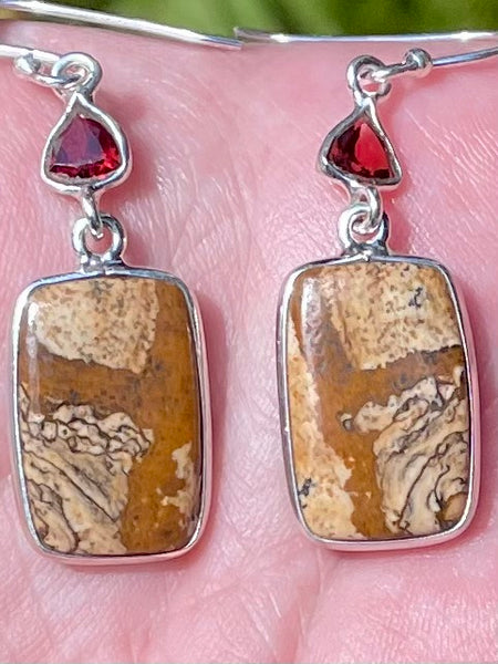 Picture Jasper and Garnet Earrings - Morganna’s Treasures 