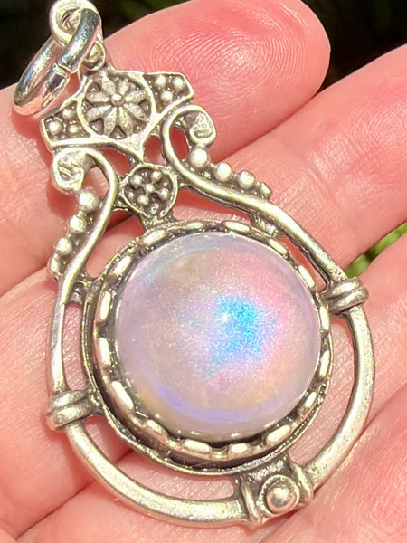 "Enchantment" Citrine, Smoky Quartz, Moonstone, Rainbow Hematite, Selenite, Clear Quartz and Aluminum Orgonite Pendant - Morganna’s Treasures