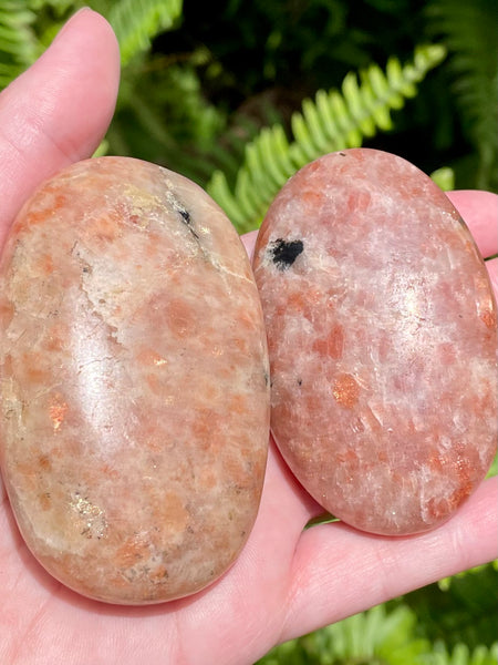 Large Sunstone Palm Stones - Morganna’s Treasures 