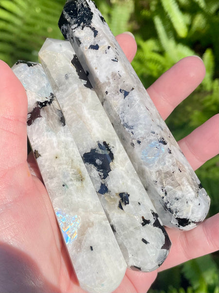 Rainbow Moonstone Crystal Massage Wand - Morganna’s Treasures