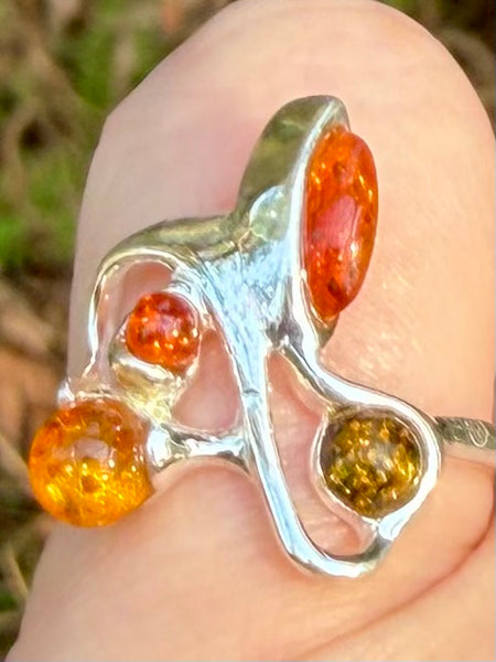 Abstract Baltic Amber Ring Size 7 - Morganna’s Treasures