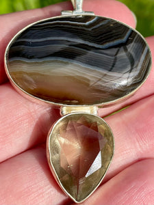 Banded Agate and Citrine Pendant - Morganna’s Treasures 